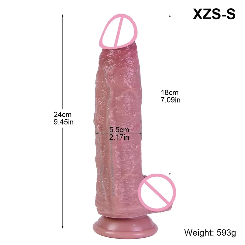 9.8cm Diam New Models Realistic Dildo Soft Silicone Penis with Suction Cup Lifelike Sex Toys for Women Vaginal Anal Masturbation