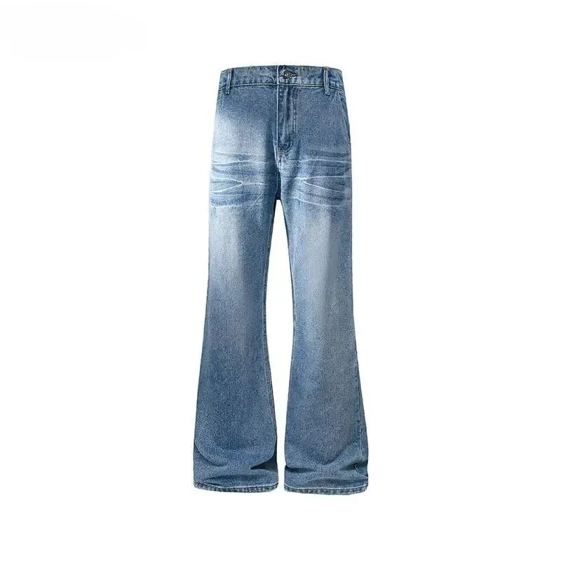 Retro Denim Pants Men's Jeans Loose Straight Casual Trousers Vintage Jeans Y2k Clothes Men's Pants Baggy Jeans Man Four Seasons