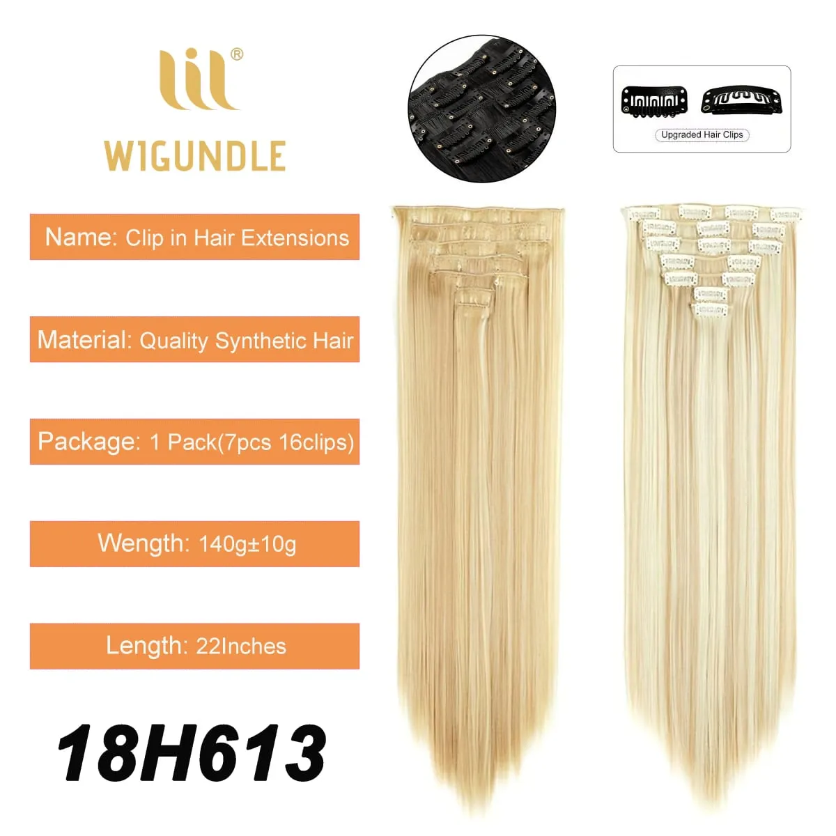 Clips In Hair Extension Long Straight Hair Pieces Clip In Hair Extension 22inches 7pcs/set Synthetic Fake Hair Pieces for Women