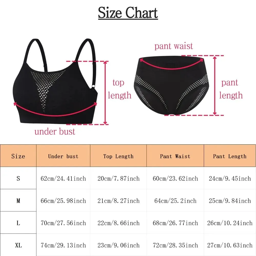 Women Hollow Out Bra Set Sexy Briefs High Waist Panties Wire Free Bralette Sport Lingerie Female Underwear Set
