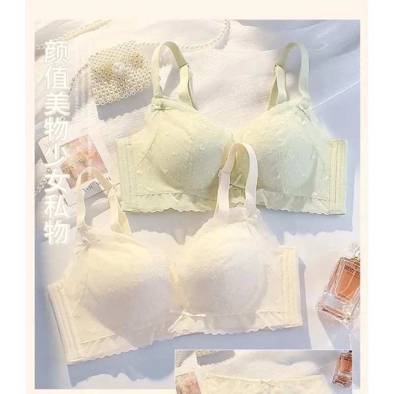 Sexy Pure Desire Breeze Bralette Busto piccolo Push Up Raccolta Anti-Cedimento Senza fili Comfort Lingerie traspirante Set Look ampio