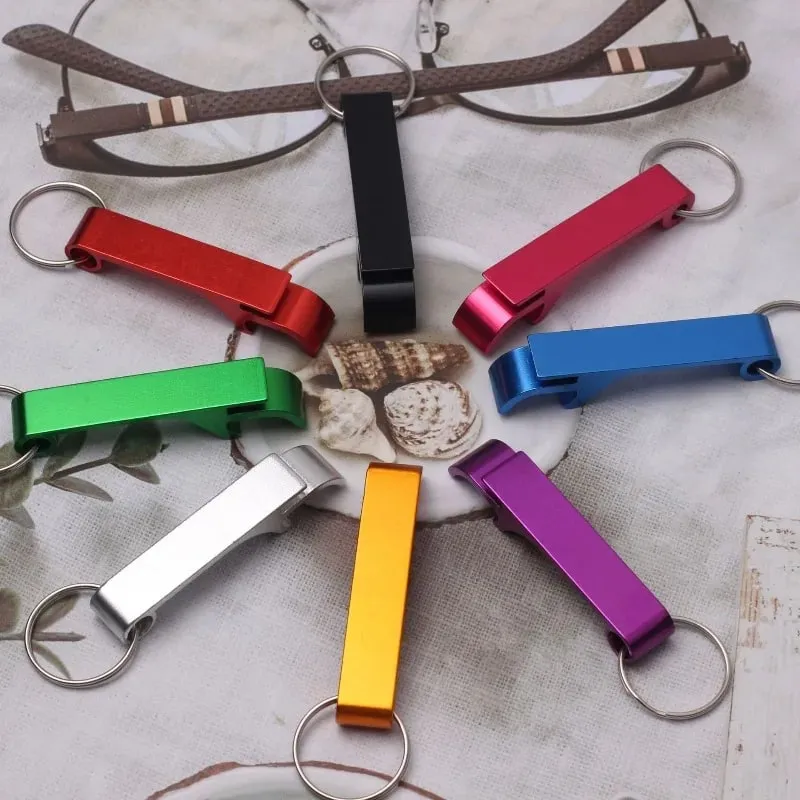 1PC Beer bottle opener multifunctional key chain portable solid color bottle opener aluminum bottle opener — image 7