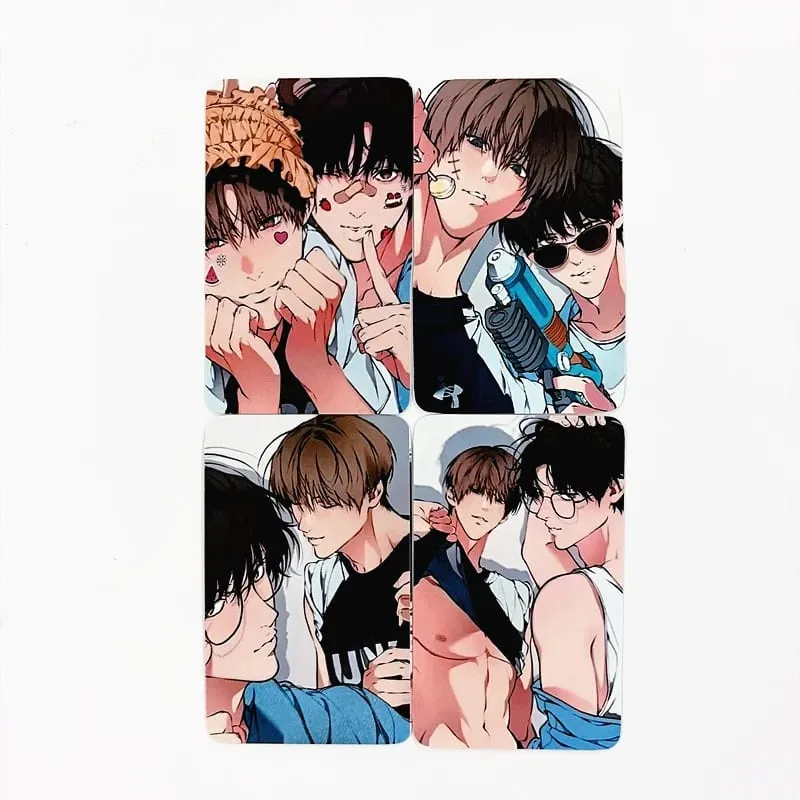 4-12Pcs Korean BL Manhwa Photocards Baek Cirrus Yeon Skylar Couple Character HD Printed LOMO Cards for Fan Collection