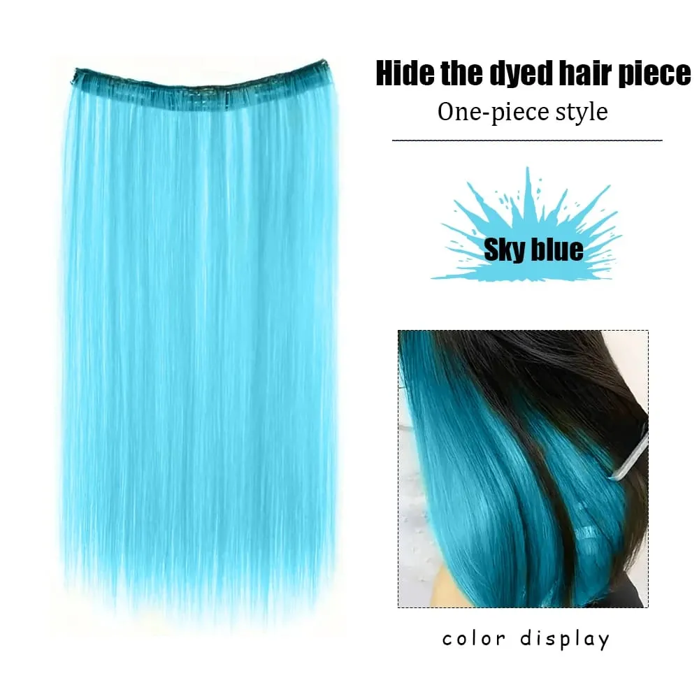 22‘’ Invisible 4Clip Long Straight Colored Synthetic Hair Extension Easy to Wear Suitable for Women's Daily or Holiday Wear.