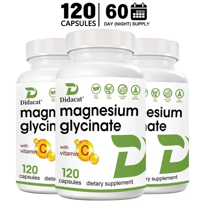Magnesiumglycinat 1000 mg 120 vegetarische Kapseln – hochreines Spurenelement für die Gesundheit von Muskeln, Gelenken, Herz und Verdauung
