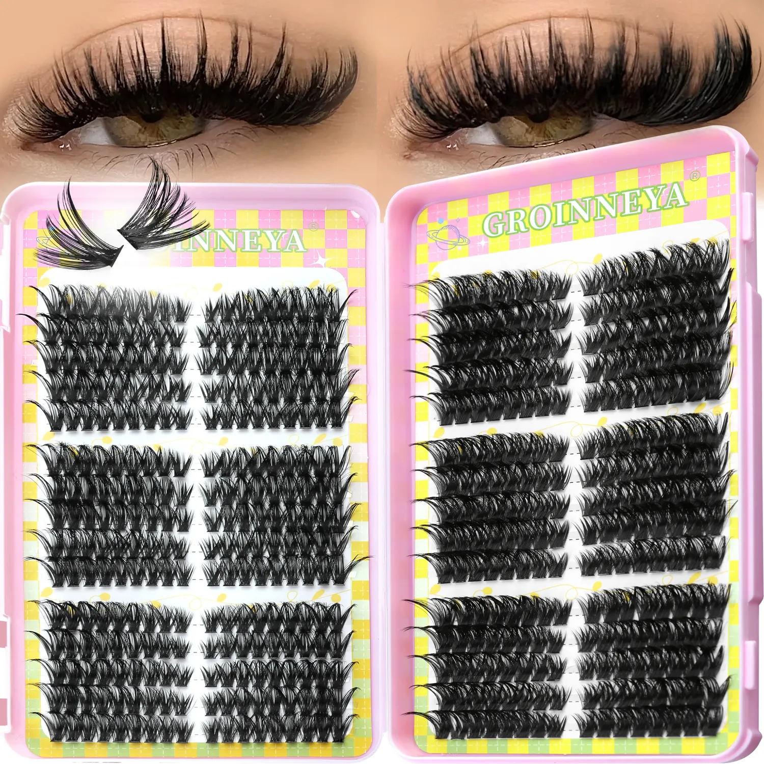 Lash Clusters 540pcs 60D+100D Eyelashes Extensions 2style Mixed Lash Book Fluffy Cat Eye Eyelashes False Lashes Makeup — image 2