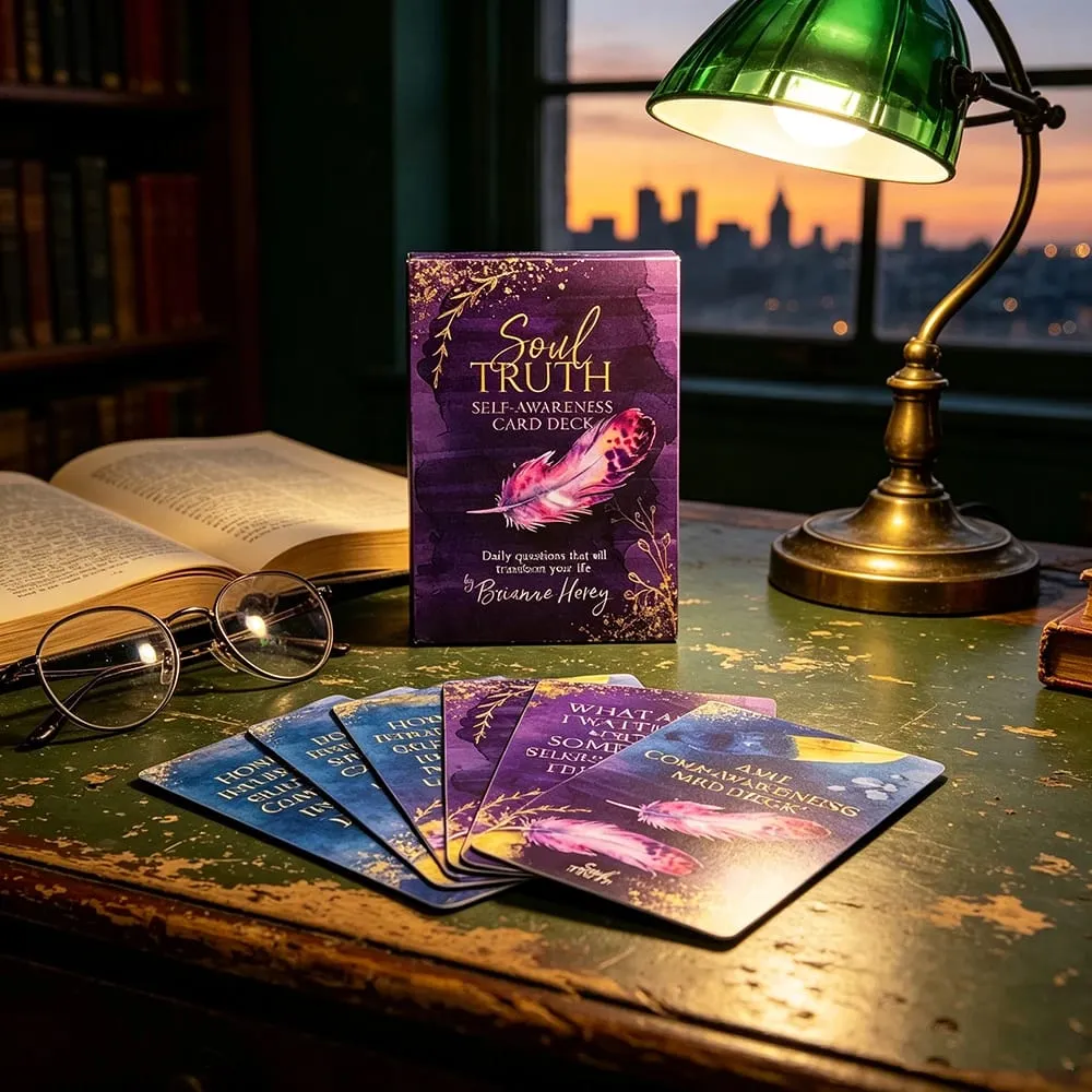 Soul Truth Self-Awareness Oracle Cards Daily Questions Cards for Self Reflection Meditation Spiritual Divination Game Cards