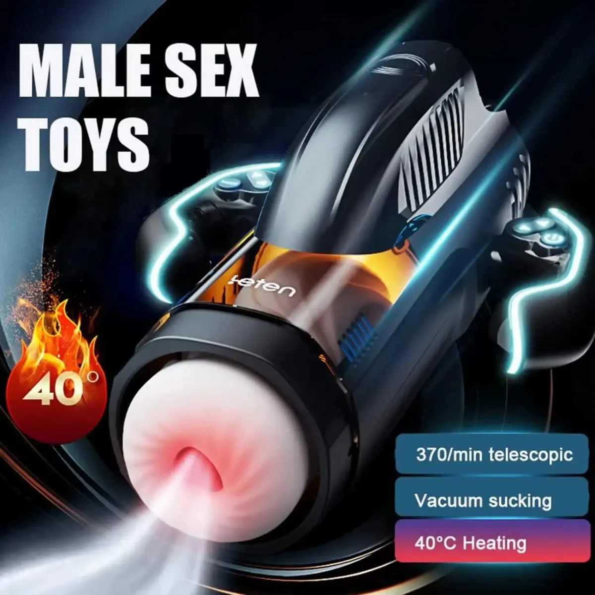 Leten Male Masturbator Automatic Cup with Sucking Thrusting Modes Heating Blowiob Hand Free Sex Machine Adult Sex Toy for Men