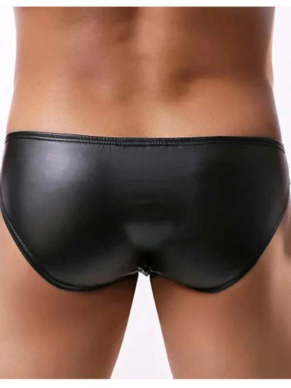 New PU Faux Leather Mens Bikini Briefs Trunks Slips Tights Hot Sexy Underwear Jockstrap Calzoncillos Ropa Panties Tanga Thong