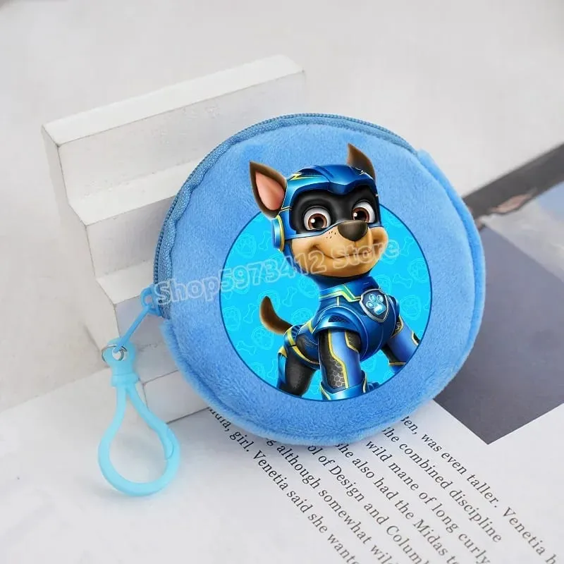 Paw Patrols Round Wallet Cute Keychain Bag Printing Coin Zipper Purse Anime Small Change Bags Convenient Mini Storage Pouch Gift