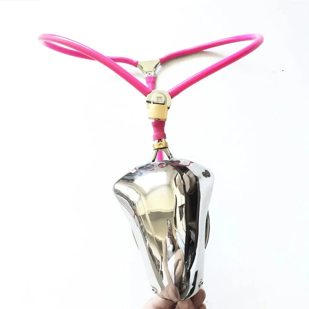 Men's red makeup invisible chastity belt chastity lock adult sex toy anti infidelity anti masturbation chastity lock