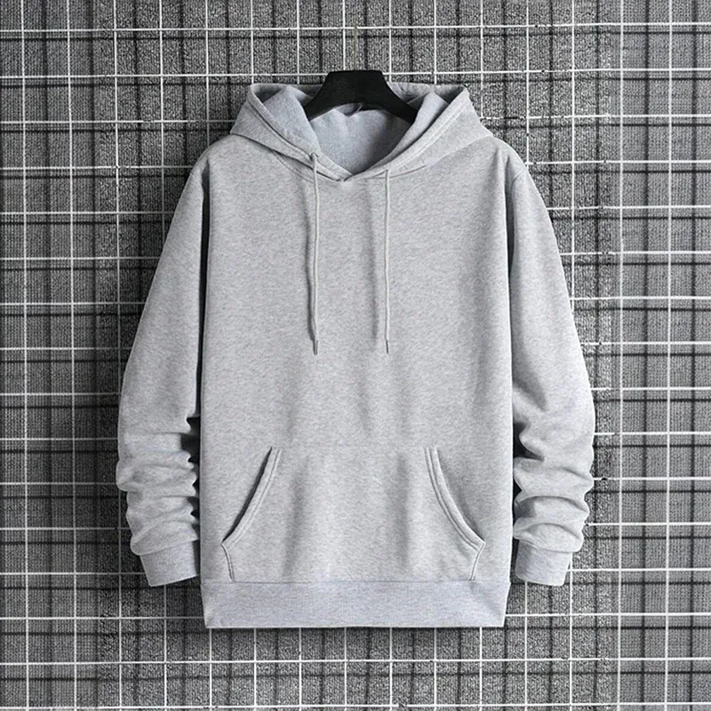 2025 Fall/winter New Arrival Men's Hoodie High Quality Solid Color Hooded Sweatshirt Male Home Outdoor Casual Fashion Pullover