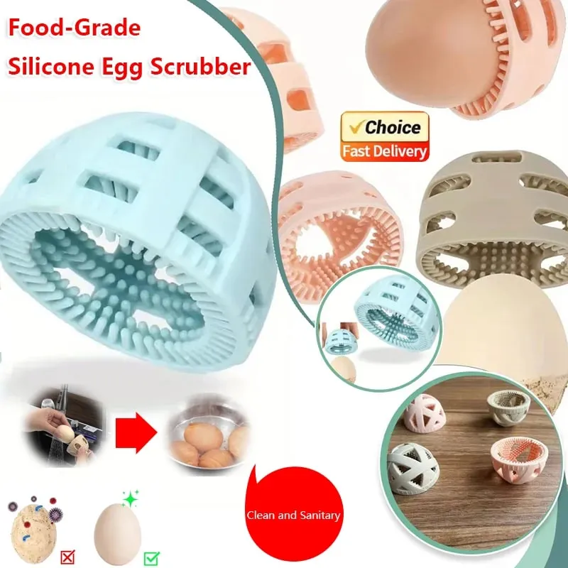 Brosse de lavage d'œufs en Silicone, outil spécialisé de nettoyage d'œufs, épurateur Flexible de qualité alimentaire pour œufs frais de ferme, utilisation en cuisine