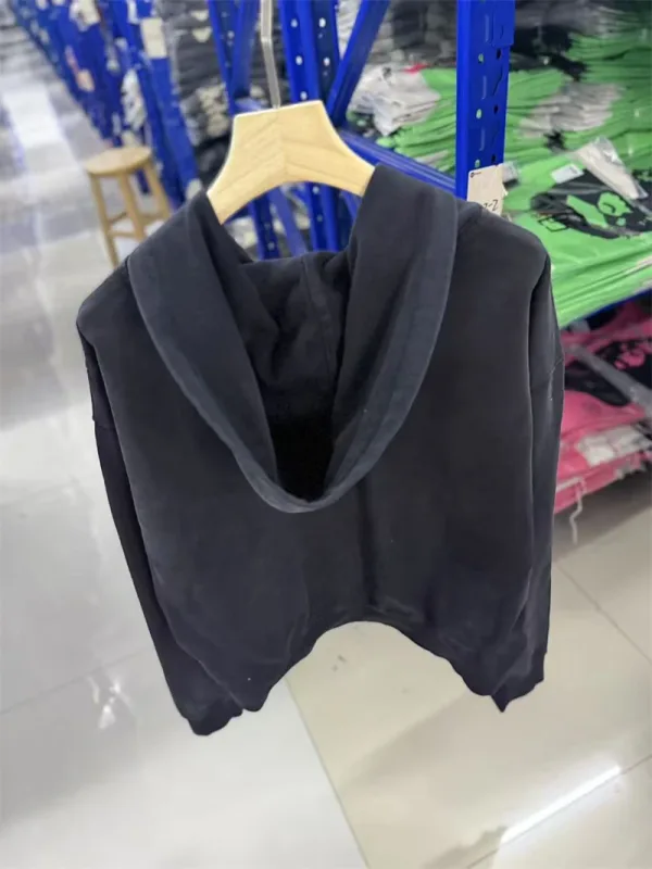 New SN Letter Printed Washed Retro Splashed Ink Zipper Hoodie Street Casual Cotton Loose Versatile Sports Oversize Trendy Top