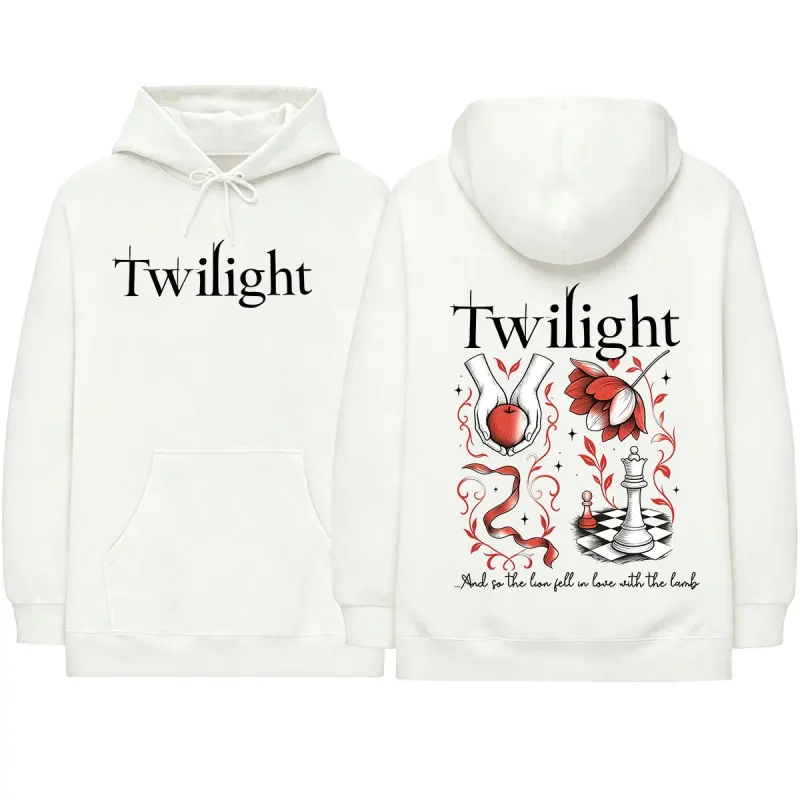 Twilight Inspired Vampire Wolves Romance City of Forks Hoodies The Lion Fell in Love with The Lamb Long Sleeves Sweatshirts