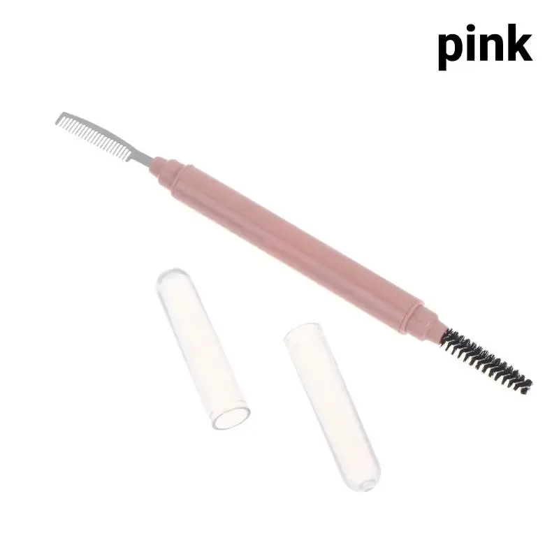 【Y】1Pcs Eyebrow Make Up Brushes Dual Ended Brow Comb Makeup Brush Stainless Steel Eye Lashes Roller Eyelashes White Beauty Tool