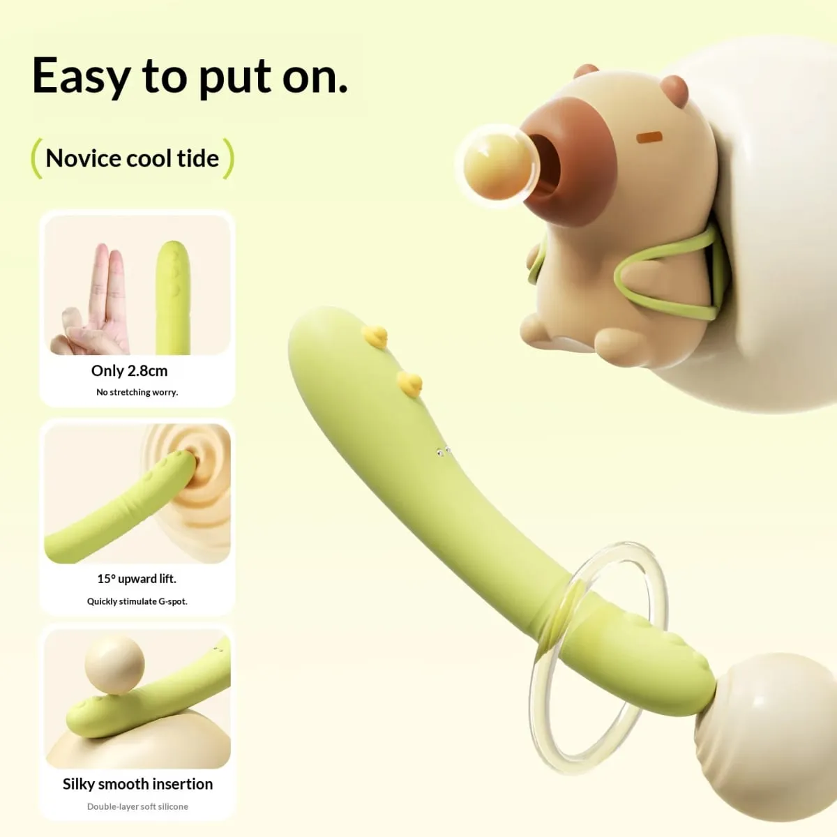 2-in-1 Vibrator Split-Design Sex Toy Women's Clitoral Suction Vibrator Silicone Dildo G-Spot Thrusting Dildo Adult Toys