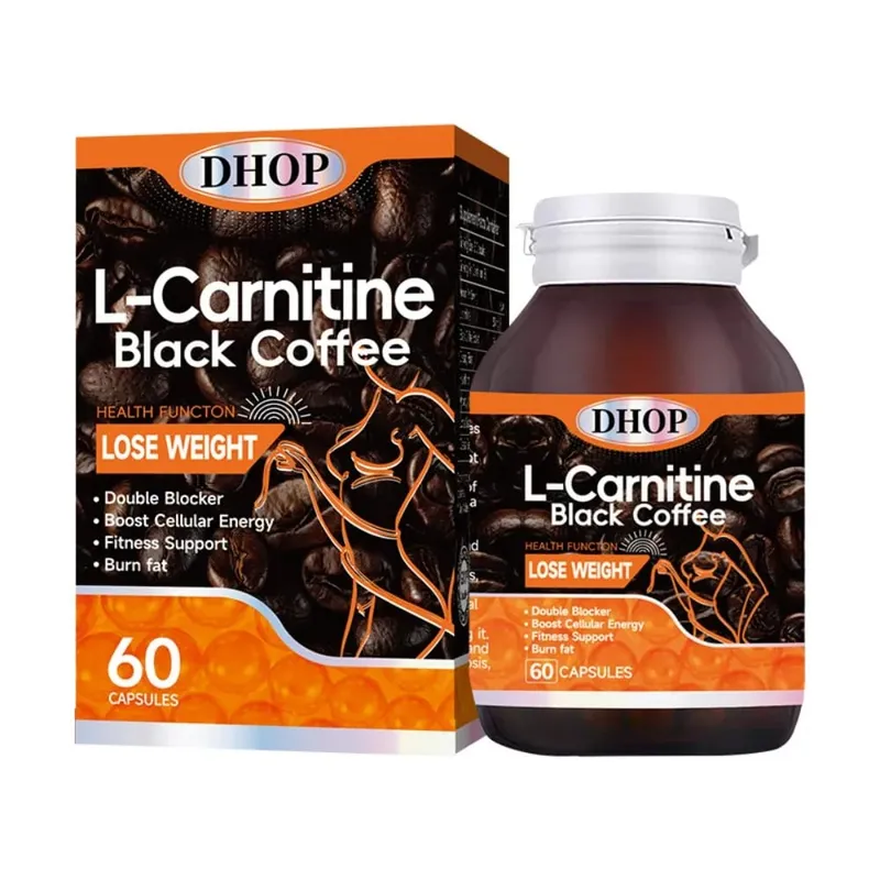 L-Carnitine Black Coffee Capsules - Weight Management & Fat Metabolism Support Cellular Energy Booster Fitness 60 Capsules