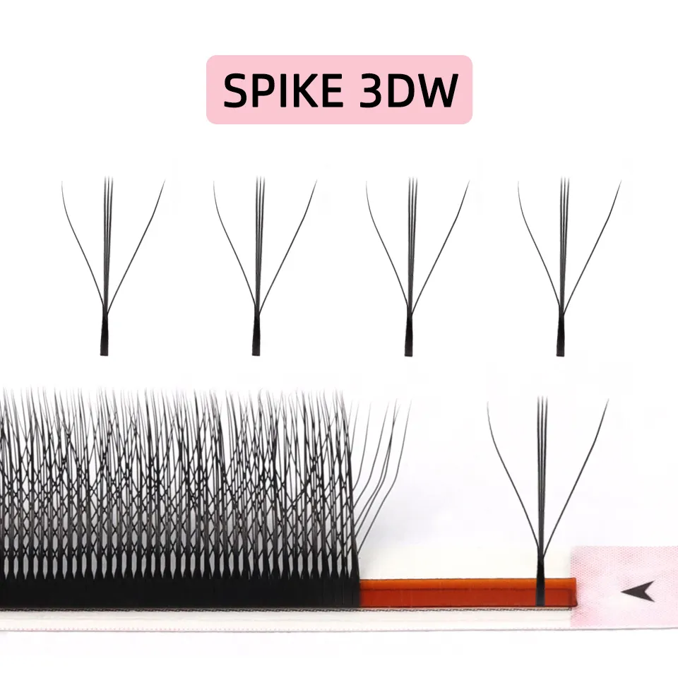 W-Shaped 3D Clover Eye Lashes Extension Soft Black Eyelash Premade Volume Fans Eyelashes 3D Fairy Spike Hand Woven Lashes