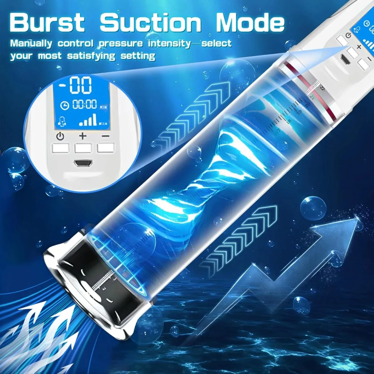 LED Automatic Penis Pump Suction Vacuum Male Masturbation Penis Extender Dick Erection Enhancement Trainer Adult Sex Toy For Men