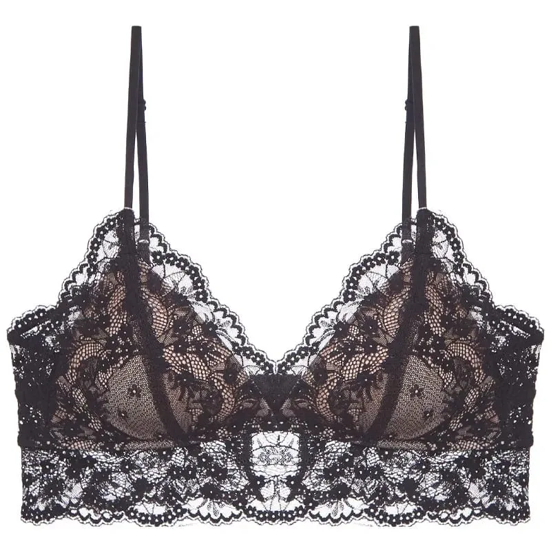 Thin Lace Underwire Bra for Women Intimates Lingerie Top Elegant Ladies Thin Underwear Daily Female Bralette