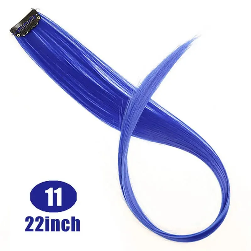 Fashion Color Hair Pieces Hanging Ear Dye Hair Extensions Color Strips One Clip Long Hair Extensions for Woman Daily Use