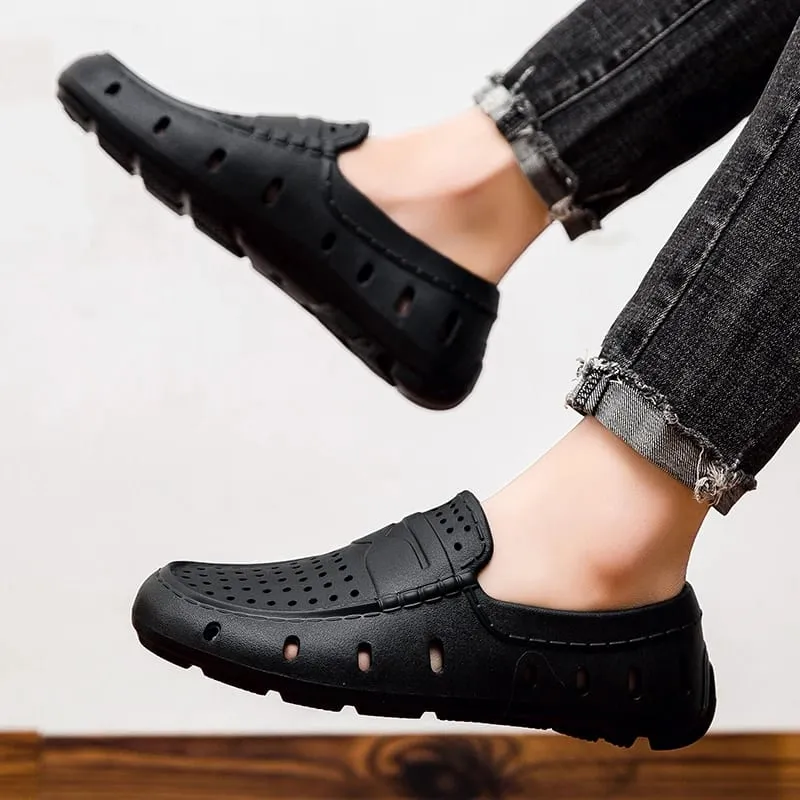 Men's Comfortable Loafers Shoes Leather Shoes Non Slip Driving Shoes Casual Shoes Eva Slippers Non-slip Shoes Big Size 46