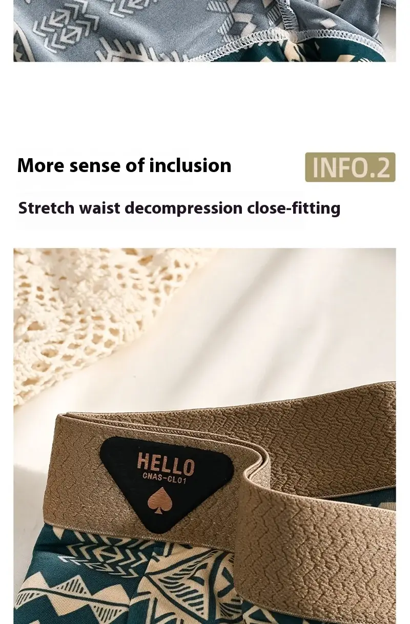 3Pcs Boxer Shorts Men's Underwear Ice Silk Underpants Sexy Panties 3A Antibacterial Breathable Elastic Lingerie Plus Size L-6XL