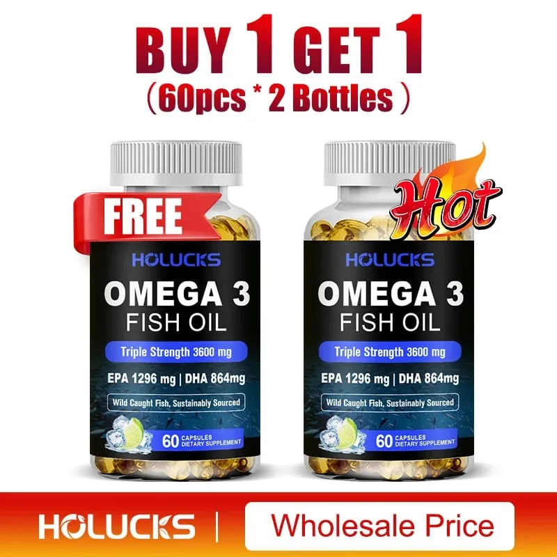 Omega 3 Fish Oil Supplement with EPA 1300mg DHA 900mg Support Heart & Brain Health Antioxidant Immune Energy Boost