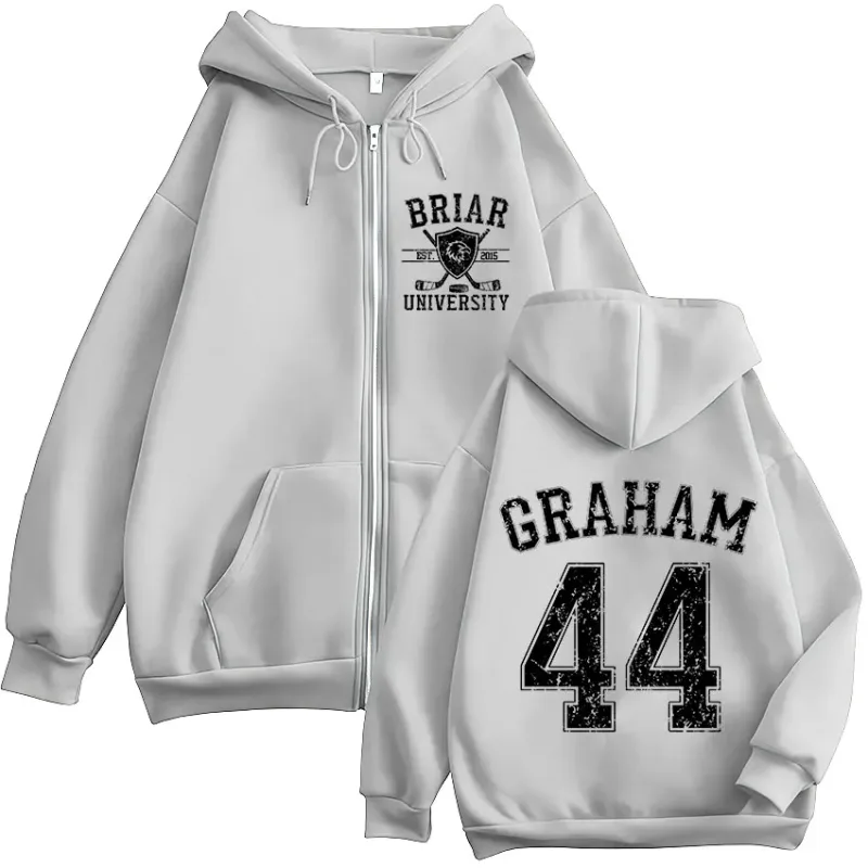 Off Campus Garrett Graham 44 Briar University Hockey cremallera sudaderas con capucha hombres mujeres Casual moda Zip Up sudaderas con capucha abrigos