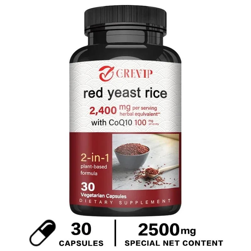 Red Yeast Rice 2400mg - Cholesterol Supplement Supports Overall Health Promotes Heart and Immune Health Antioxidant