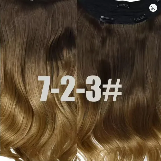 24 Inch Clips in Hair Extensions for Women Synthetic Long Natural Wavy Curly Hair in One Hairpiece Weft with Secure 4 Clips in