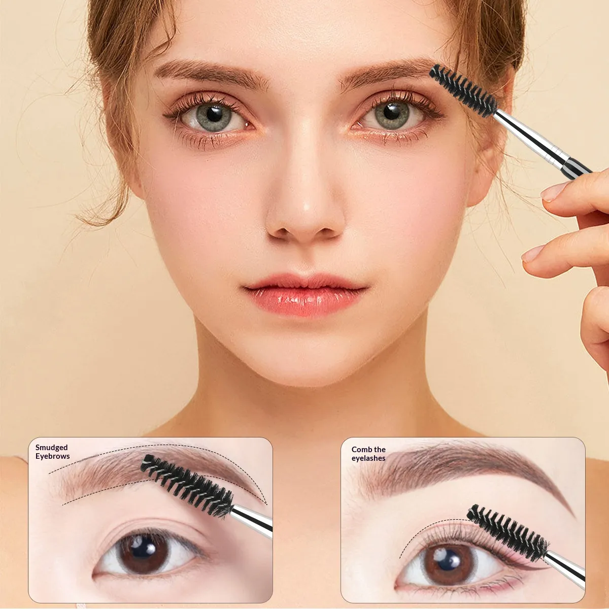 2 in 1 Double Ended Eyebrow Brush and Eyelash Comb Eyeshadow Blending Makeup Tool Eyeshadow Makeup Brushes