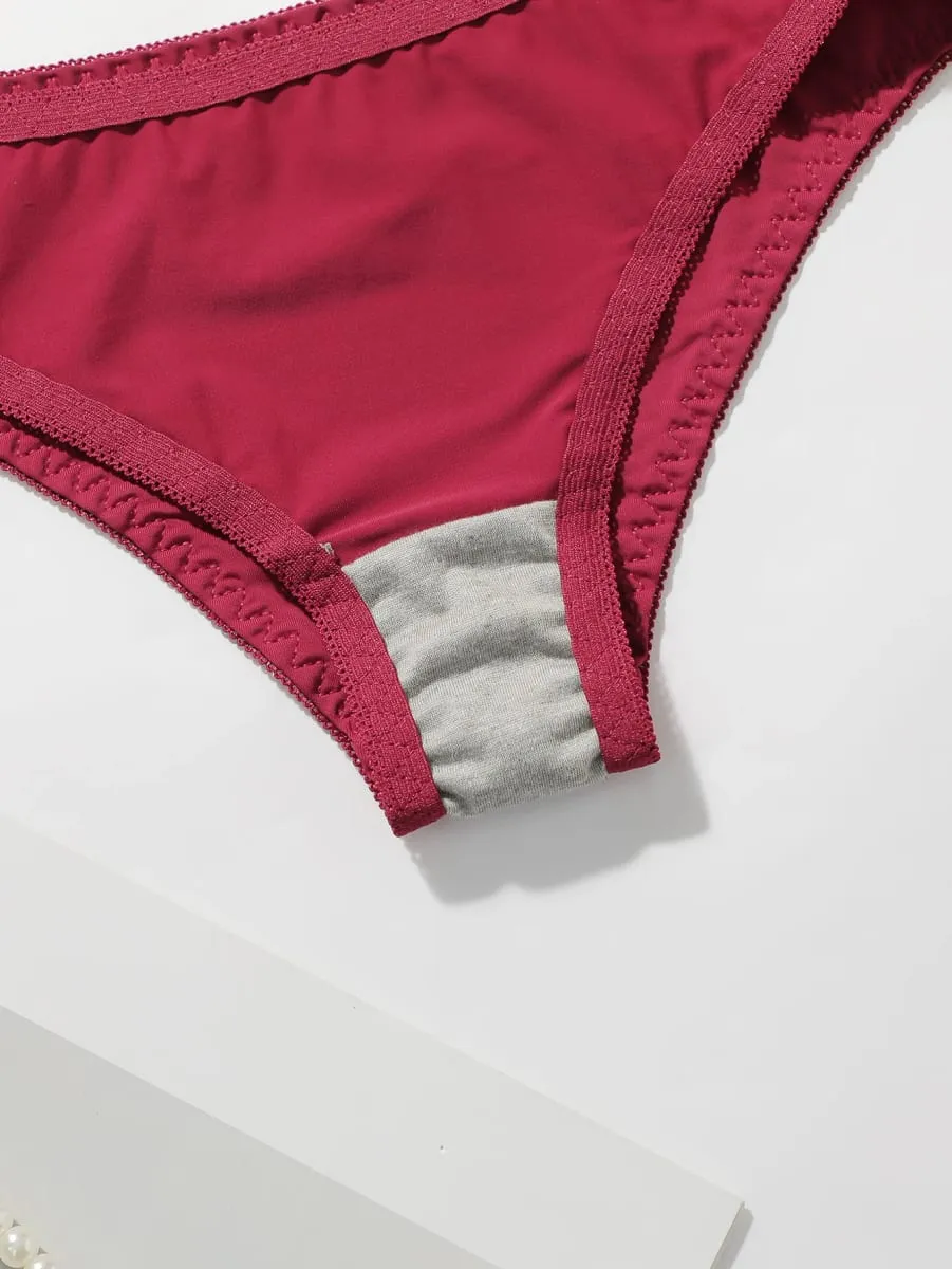 Conjunto de sutiã acolchoado com armação feminina, 2 pacotes, sutiã push up sólido com calcinha combinando, lingerie sexy e confortável para o dia a dia