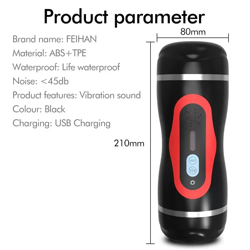 Male Masturbator Cup Vibrator 2 in 1 Realistic Pussy Mouth Double End Vagina Oral Pocket Cups Male Masturbation Sex Toy for Man