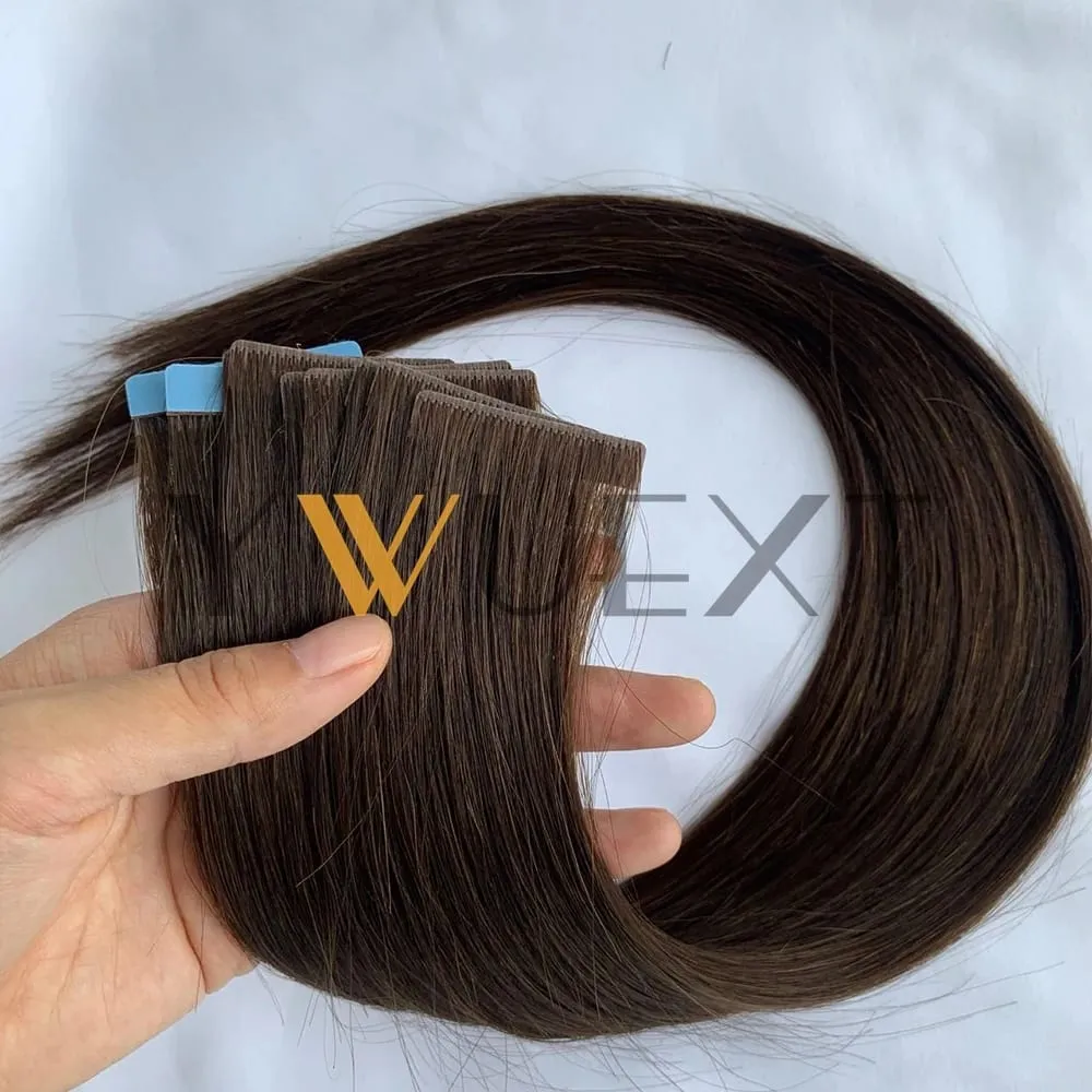 Invisible PU Skin Weft Hair Extensions Natural Straight Machine Remy Seamless Adhesive Tape In Human Hair 10pcs/pack