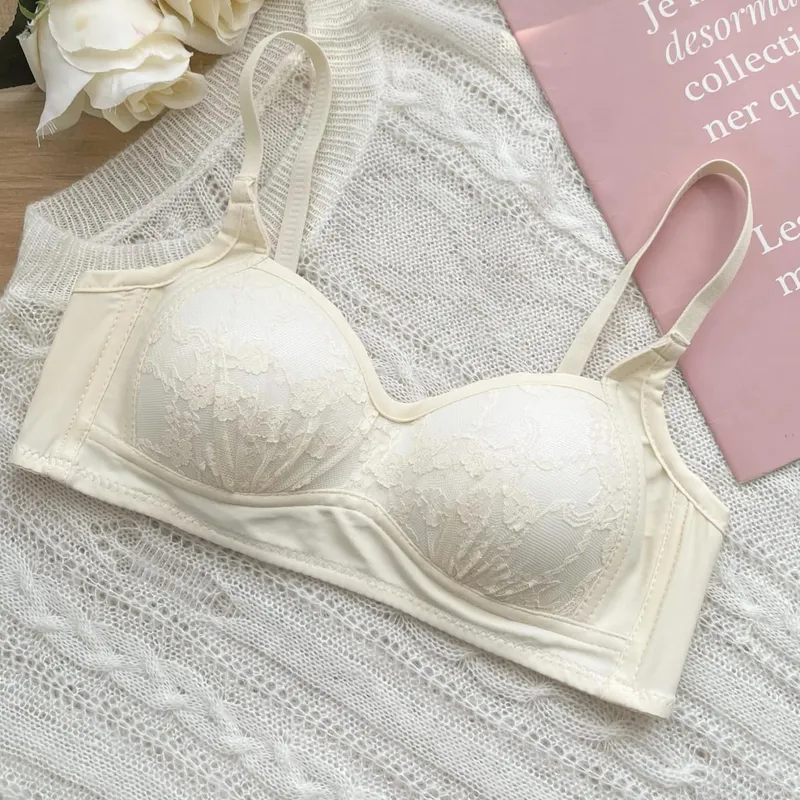 Sexy Push Up Lace Bralette Malé poprsí Bezdrátové Pohodlí Léto Ultratenká nastavitelná ramínka Sada spodního prádla proti pověšení S-XL​​ Podprsenka
