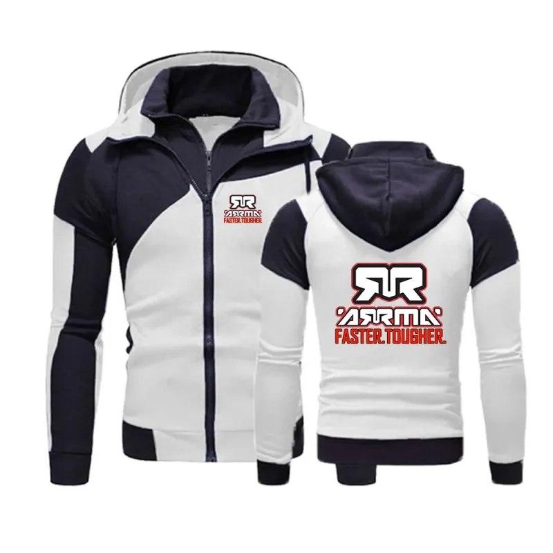 Rc The men's multi-color striped hooded sweatshirt is suitable for spring and autumn hoodies jacket