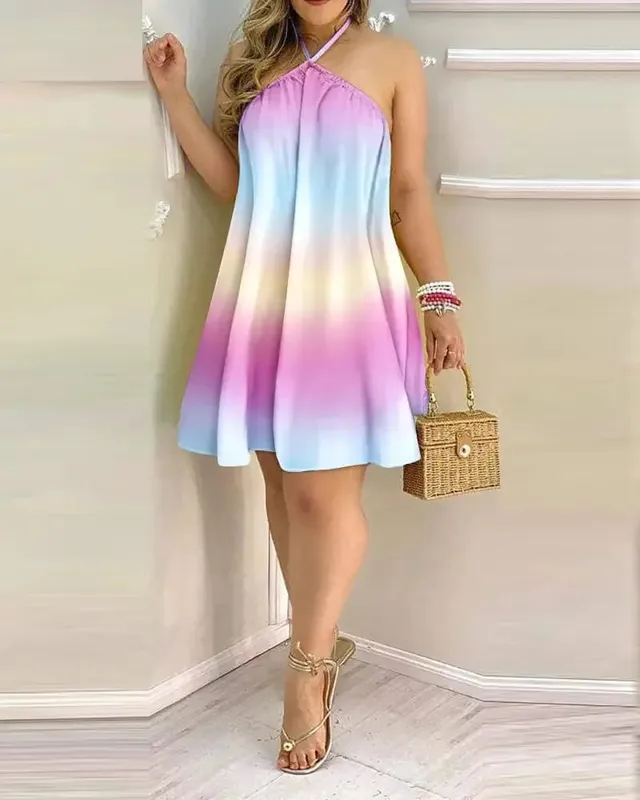 Women's 2026 Summer Off-Shoulder Tie-Up Dress – Loose Fit Print Maxi Dress Sexy Vacation Beach Dress