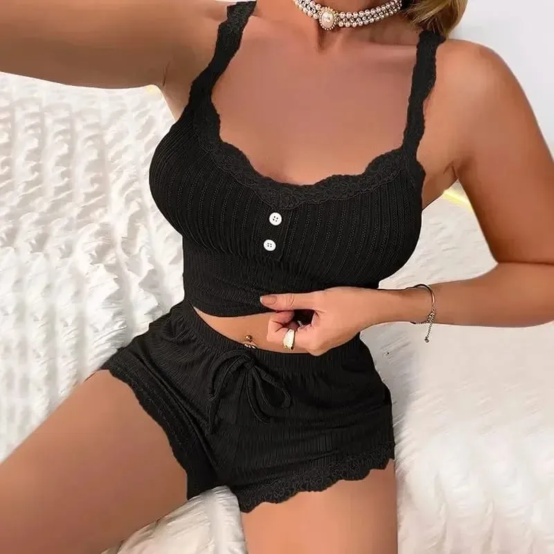 Women Pajama Sets Pijama Pajamas Woman Summer Set Sexy Women Sleepwear for Sleeping Women's Trousers Sleep Lounge Underwear — image 4