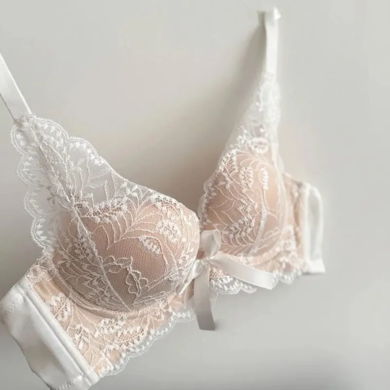 New Wireless Push Up Bra Set for Women Small Bust Gather Side Support Anti Sag Sexy Lingerie Underwear 32‑38 Bra Set