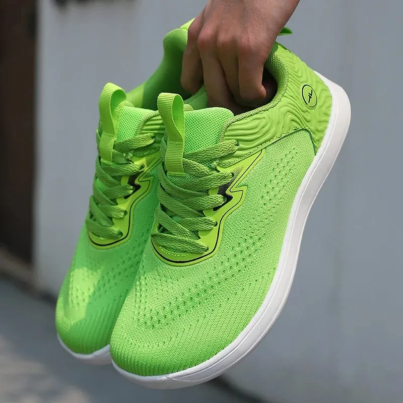 Wide Toe Green Apple Unisex Jogging Shoes Men Casual Sneakers Mesh Breathable Anti Slip Street Walking Loafers Daily Wear