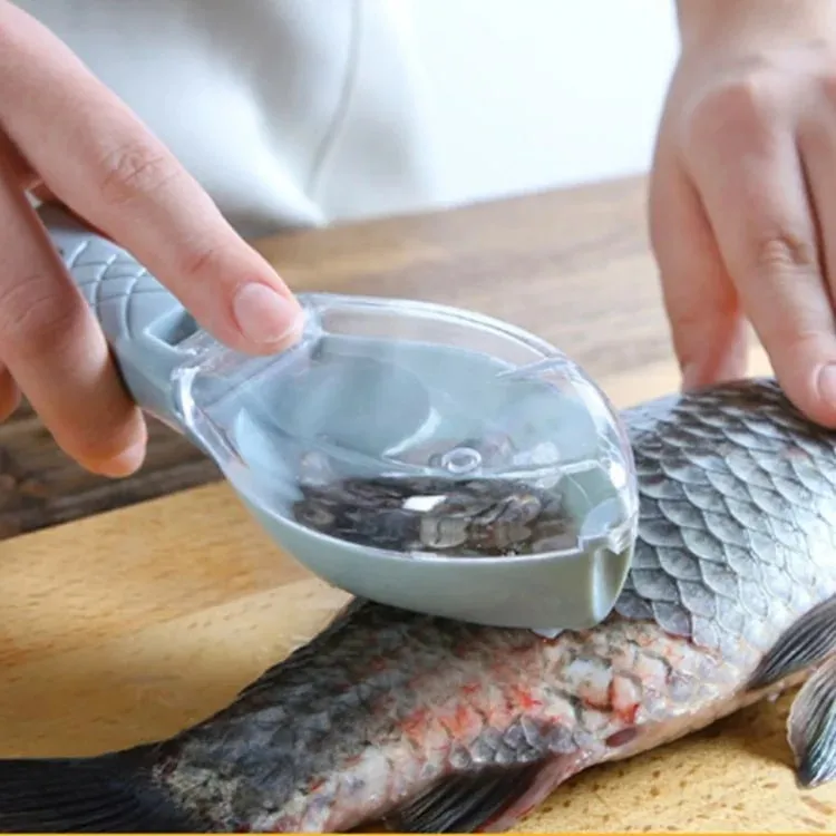 Use a Cover-Equipped Fish Scale Scraper Manual Fish Scale Remover Kitchen Fish Scale Scraper Manual Tool for Removing Fish Scales. — image 1