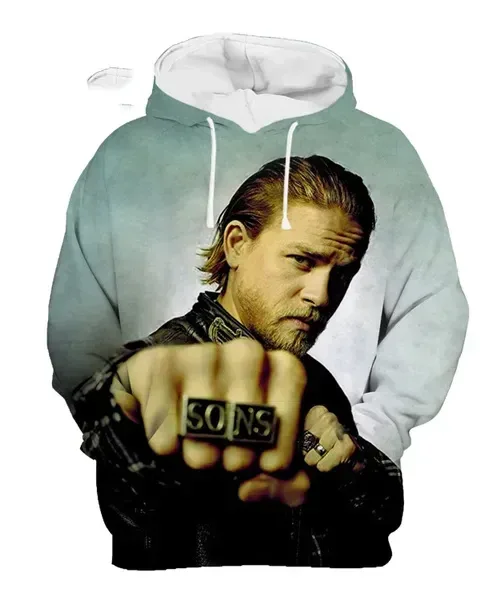Hot Sale Men's 3D Print Hoodies Sweatshirts Sons of Anarchy Street Style Unisex Loose Casual Pullover Y2K Tracksuit Autumn