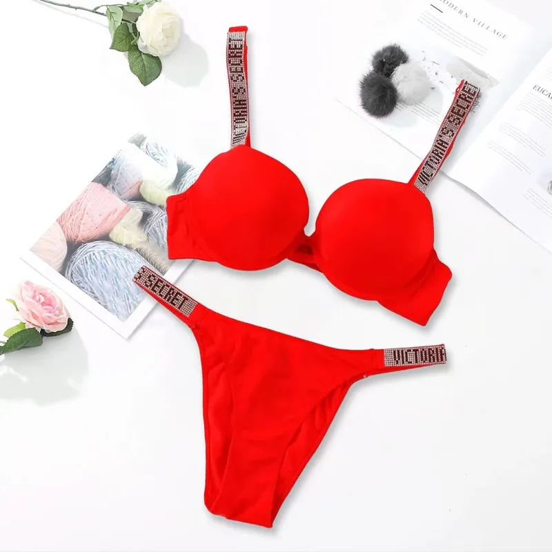 Victoria's Secret Sexy Lingerie Bra and Panty Set Push Up Classic Women's Lingerie Set Sexy Breathable Soft Versatile Shapewear