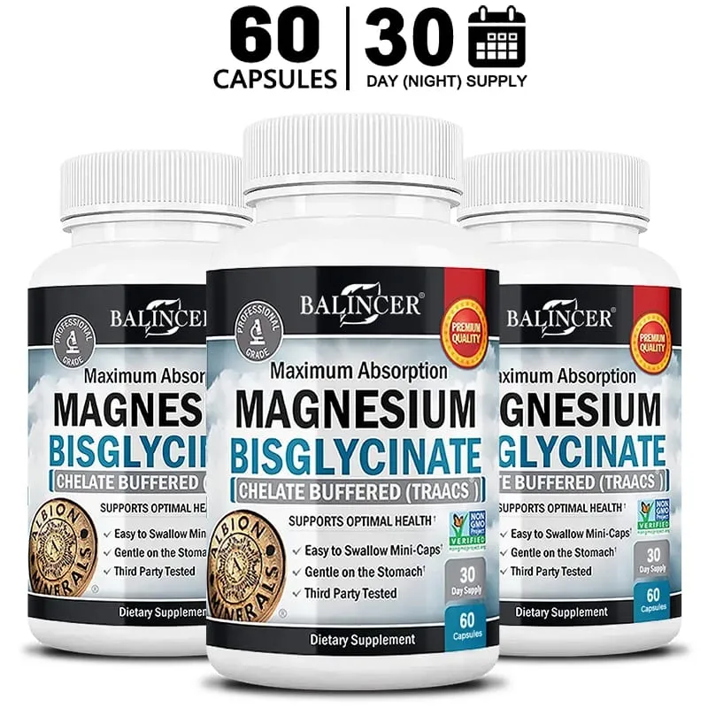 Magnesium Bisglycinate 400 Mg - 120 Vegetarian Capsules - Supports Muscle Joint and Heart Health
