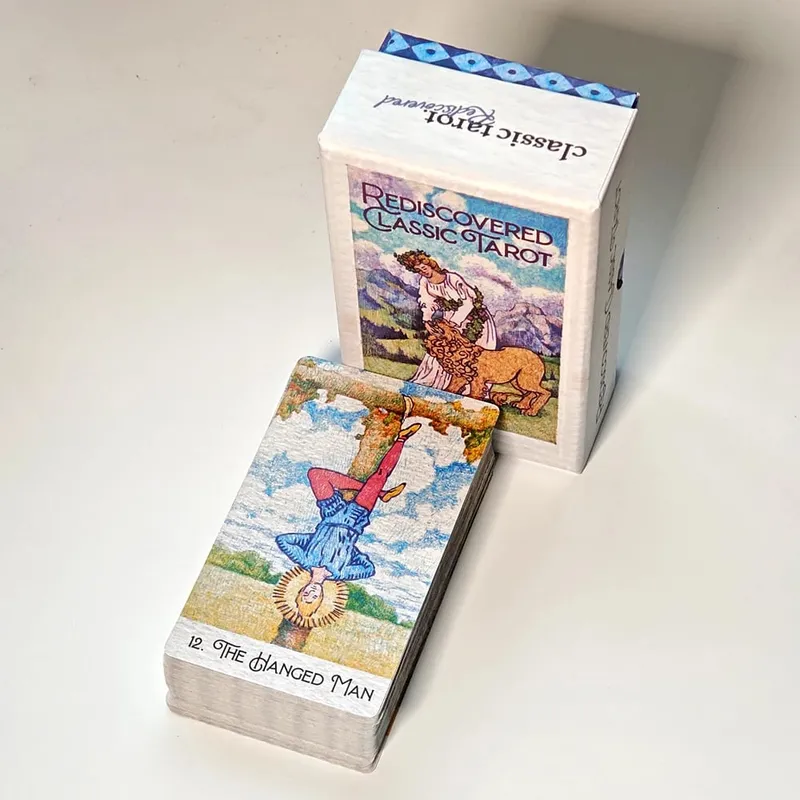 Printed on 350GSM Double-embossed Cardstock 12*7cm Rediscovered Classic Tarot Deck 78 Pcs Tarot Cards Drawn with Ball Pens
