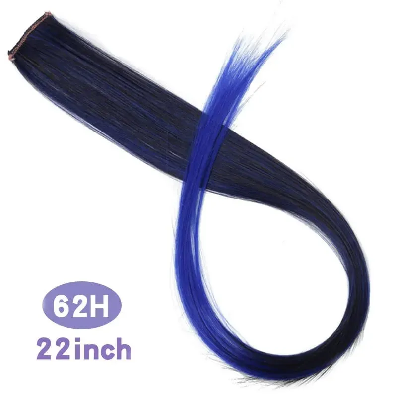 Fashion Color Hair Pieces Hanging Ear Dye Hair Extensions Color Strips One Clip Long Hair Extensions for Woman Daily Use