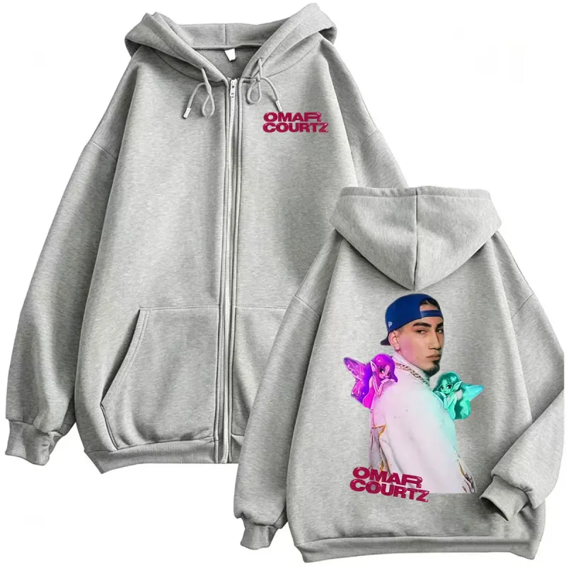 Omar Courtz Por Si Manana No Estoy Tour 2026 Zipper Hoodies Men Women Fashion Hip Hop Classic Jacket Sweatshirt Coats Streetwear