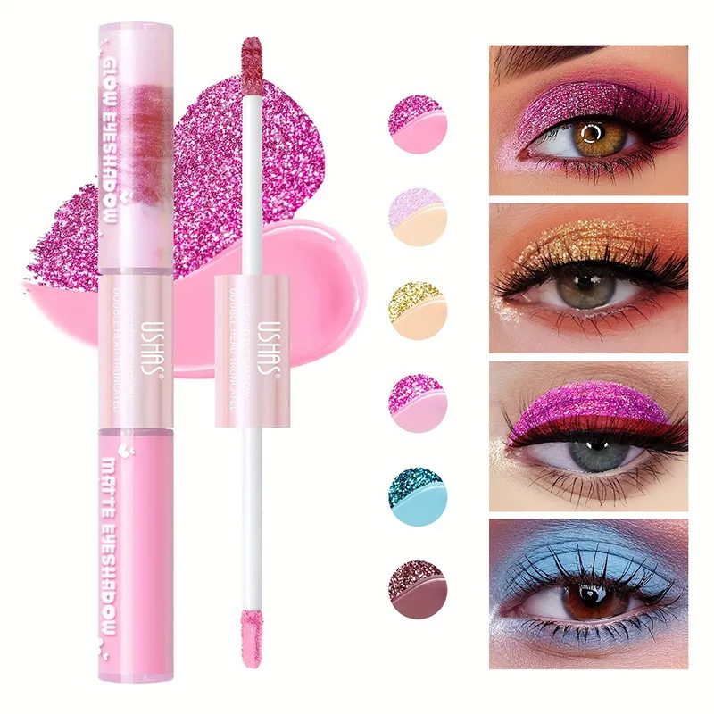6 Color Waterproof and Sweat Proof Long Lasting Easy To Color Matte Eye Shadow Blue Highlight Natural Liquid Eye Shadow Makeup